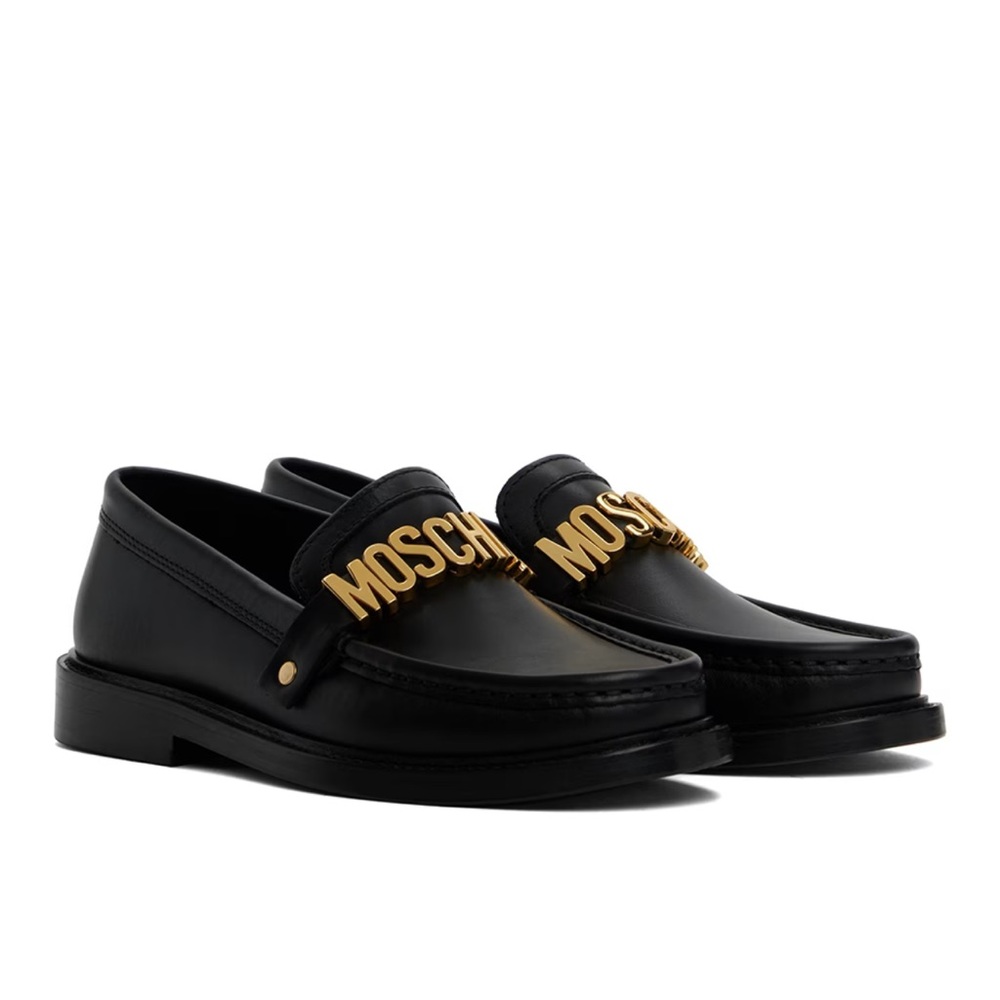 MOSCHINO Black College Loafers (39)